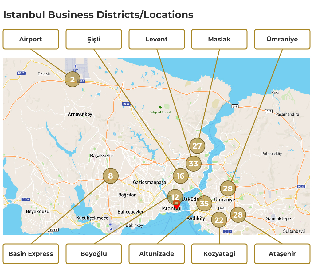 Istanbul office location map